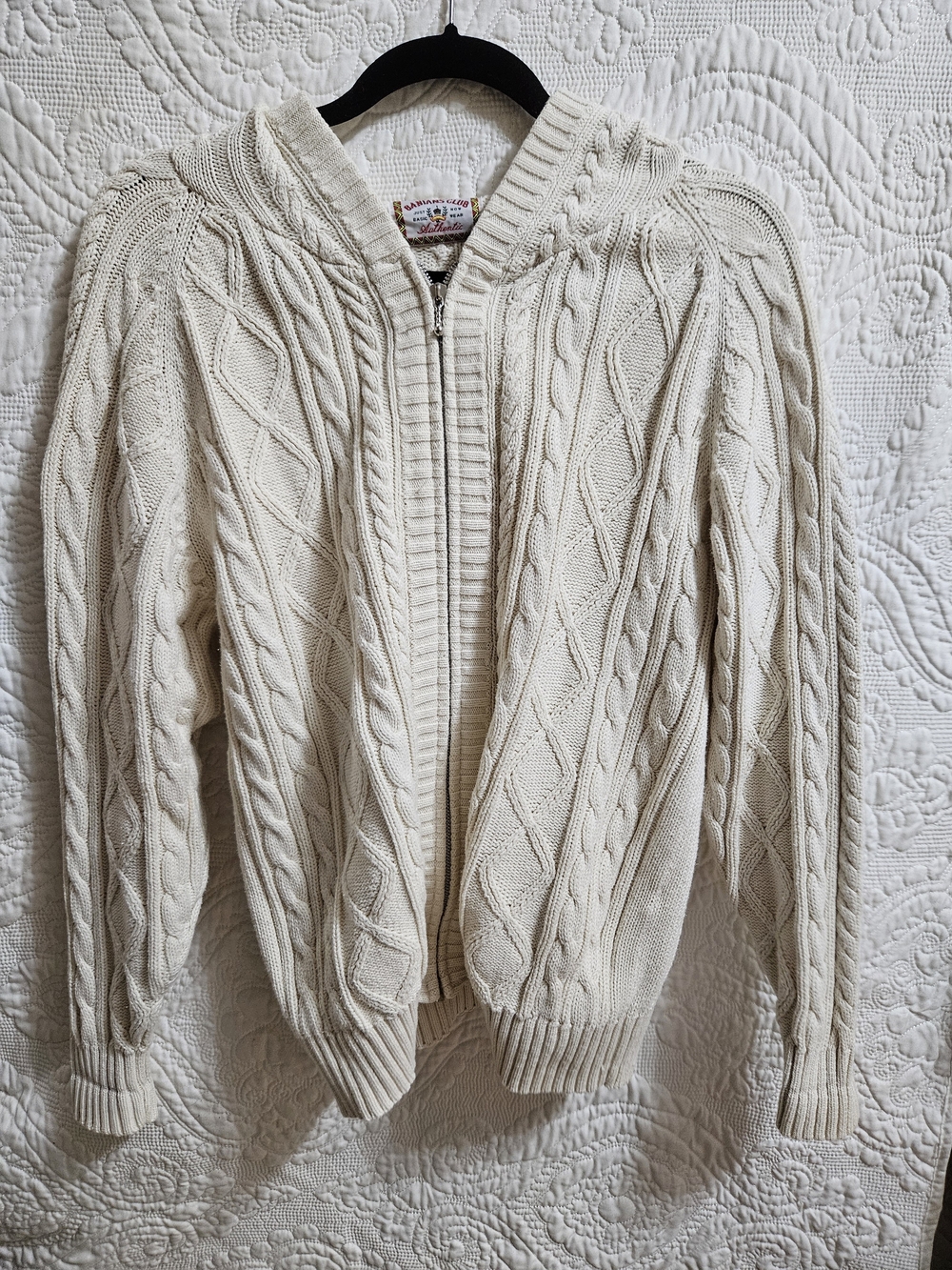 Cable Knit Sweater Zip Up Hoodie